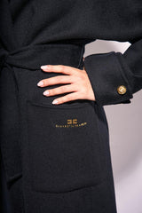 Cappotto CP68D56E2 con cintura CP68D56E2 110 NERO ELISABETTA FRANCHI 
