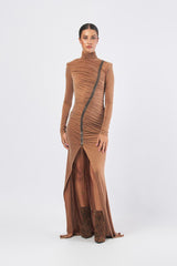 Abito ABR0957E2 ABR0957E2 EC1 BROWN SUGAR ELISABETTA FRANCHI 
