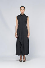Abito KERAS popeline di puro cotone KERAS 251622111260 004 NERO MAX MARA 