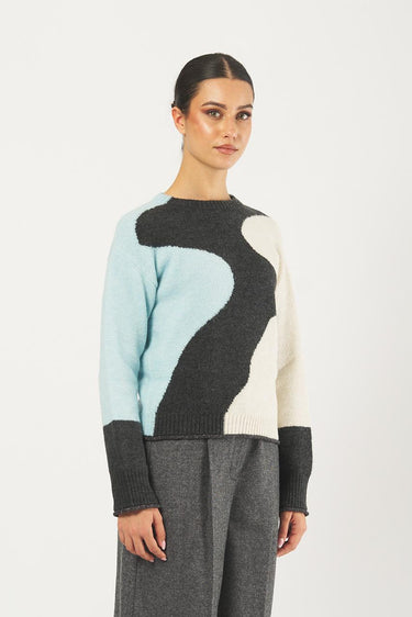 Maglia EDITOR 252536630 fil. macumba elite+lurex EDITOR 252536630 004 AZZURRO+GRIGIO EMME MARELLA 