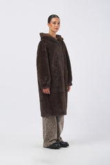 Cappotto CFC0122225003 con cappuccio CFC0122225003 B401 CIOCCOLATO RINASCIMENTO