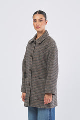 Giaccone ZINNIA 252508603 doppio tinto filo fantasia garzato ZINNIA 252508603 001 TESTA DI MORO EMME MARELLA 