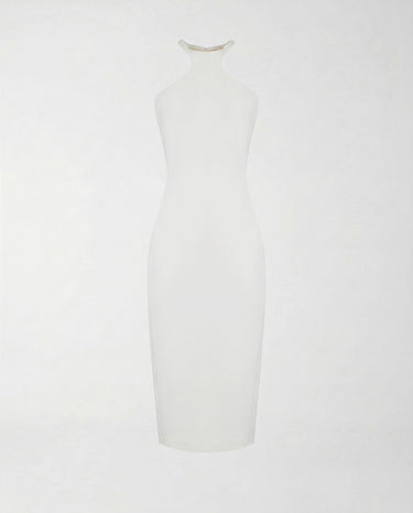 Abito Elisabetta Franchi con Scollo Olimpionico Aderente AB91761E2 360 AVORIO ELISABETTA FRANCHI 