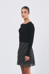 Abito ELETTA 252122613 creponne di poliestere stampato ELETTA 252122613 002 CATENA FONDO PENNY BLACK