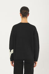 Maglia GODEZIA 252136616 intarsio con paillettes GODEZIA 252136616 001 BLACK/OFF WHITE PENNY BLACK