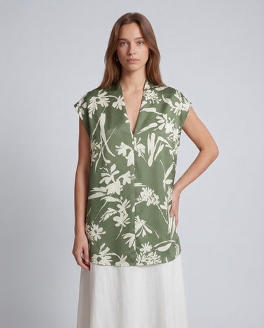 twill seta stampato PBPAEROVIA 2611111123 002 FLOREALE VERDE PENNY BLACK 