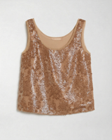 Top in fil coupé con paillettes PBPFIBBIA 2611161142 001 SABBIA PENNY BLACK 