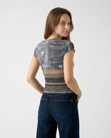 T-shirt Classic Fit W6RI05 KCCG0 JET BLACK MULTI GUESS 