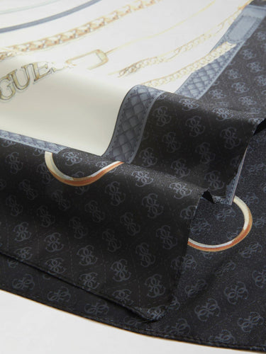 Sciarpa con stampa logo e motivo catena AW5458 POL03 BLACK GUESS 