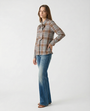 Camicia in Voile di Cotone PBIVOLONTA 2611111027 001 TOBACCO DIS. PENNY BLACK 