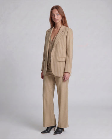 Blazer gessato con paillettes PBPMELODIA 2611041082 002 FONDO SALVIA PENNY BLACK 