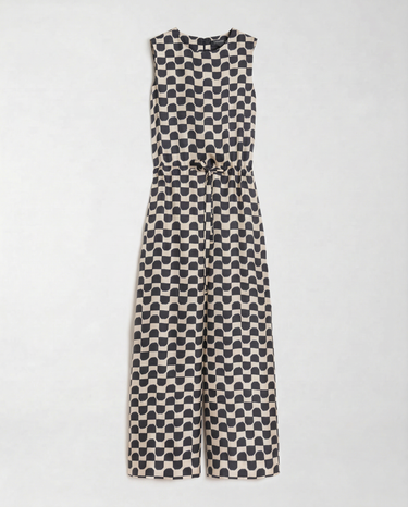 Tuta in Seta Stampata Regular Fit SMMRONCHI 26192410236 001 BLUE/NERO MAX MARA 