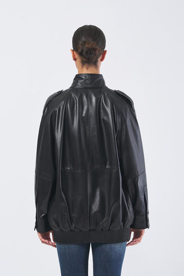 Giacca BESSICA 252344605 nappa shiny BESSICA 252344605 003 NERO MARELLA 
