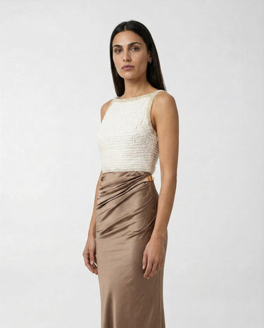 Abito Elisabetta Franchi Doppiopetto Slim Fit ABR1762E2 EZ4 AVORIO/ARGILLA ELISABETTA FRANCHI 