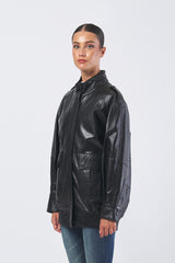 Giacca BESSICA 252344605 nappa shiny BESSICA 252344605 003 NERO MARELLA