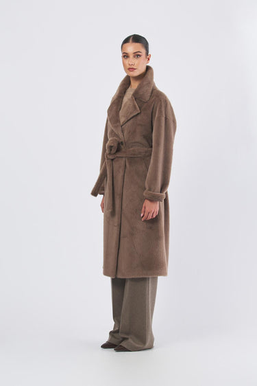 Cappotto PE0245520286 ecopelliccia leggera sfoderata PE0245520286 063 TORTORA SCURO SEVENTY 