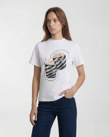 T-shirt Popcorn Tee Regular W6RI28 I3Z14 G011 PURE WHITE GUESS 