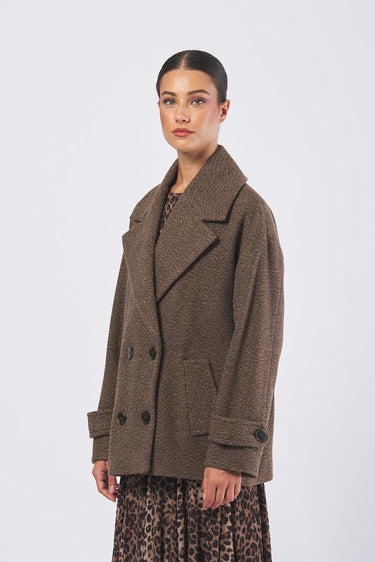 Giaccone FANTINO 252308603 donegal bottonato misto lana/seta FANTINO 252308603 003 MARRONE MARELLA