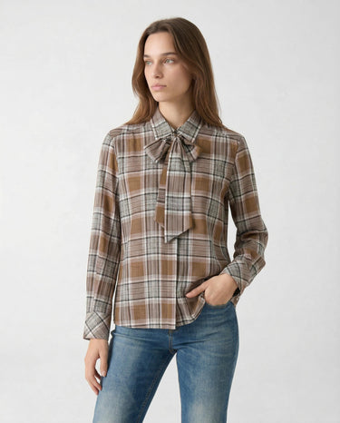 Camicia in Voile di Cotone PBIVOLONTA 2611111027 001 TOBACCO DIS. PENNY BLACK 