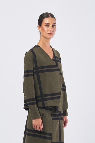 Giacca C121BM asimmetrica C121BM MAXICHECK BRUSH NEIRAMI