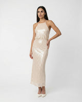 Abito Rinascimento con Paillettes CFC0020275002 B382 BEIGE CHIARO RINASCIMENTO 