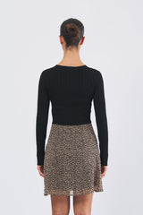 Abito ELETTA 252122613 creponne di poliestere stampato ELETTA 252122613 001 MACULA FONDO PENNY BLACK