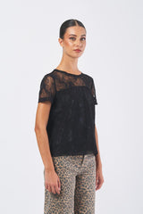 T-shirt FORMA 252197605 pizzo disegno floreale FORMA 252197605 006 NERO PENNY BLACK