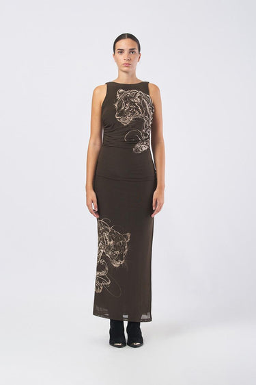 Abito penelope W5YK19 KCZC2 G1T7 ESPRESSO BROWN GUESS