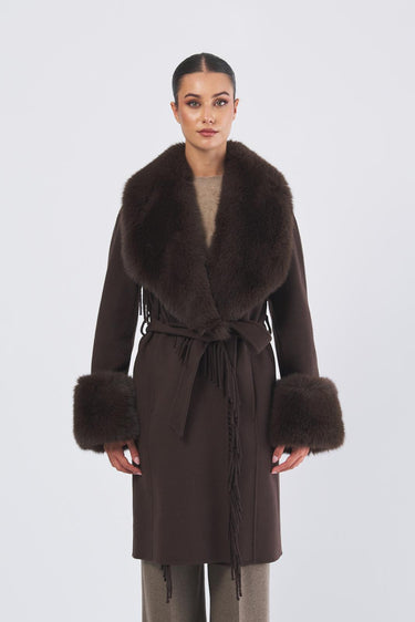 Cappotto liliana 5BGL46 7125A F1AQ CHOCOLATE BROWNIE MULTI GUESS BY MARCIANO