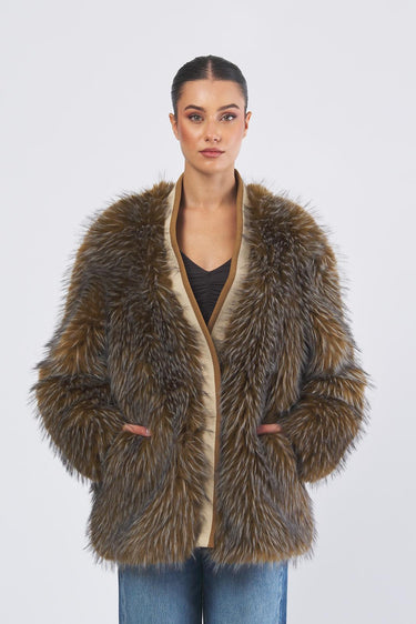 Giacca PACCI c/bordi in maglia PACCI 0615 TABACCO NENETTE