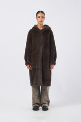 Cappotto CFC0122225003 con cappuccio CFC0122225003 B401 CIOCCOLATO RINASCIMENTO