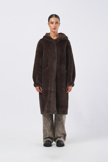 Cappotto CFC0122225003 con cappuccio CFC0122225003 B401 CIOCCOLATO RINASCIMENTO