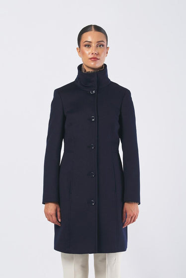 Cappotto LIZ 2521016013 drap lana LIZ 2521016013 007 BLU PENNY BLACK 