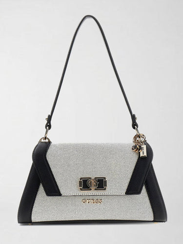 Borsa a Spalla Karnilla Elegante da Donna profili nero HWAG97 19190 NATURAL/BLACK GUESS