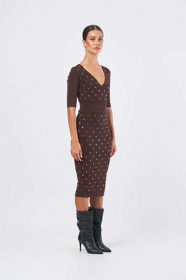 Abito di maglia AM26S57E2 AM26S57E2 EA3 COFFEE ELISABETTA FRANCHI