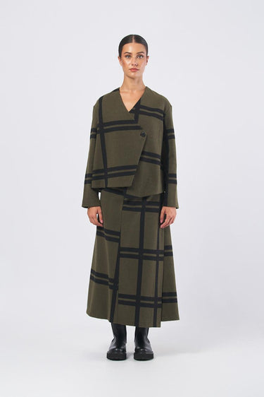 Giacca C121BM asimmetrica C121BM MAXICHECK BRUSH NEIRAMI