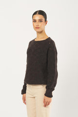 Maglia D80773 traforata D80773 MORO ECO 