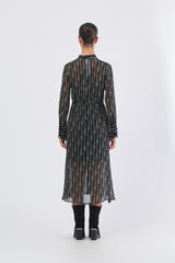 Abito SGRONDO 2521226053 creponne di poliestere stampato SGRONDO 2521226053 002 CATENA FONDO PENNY BLACK