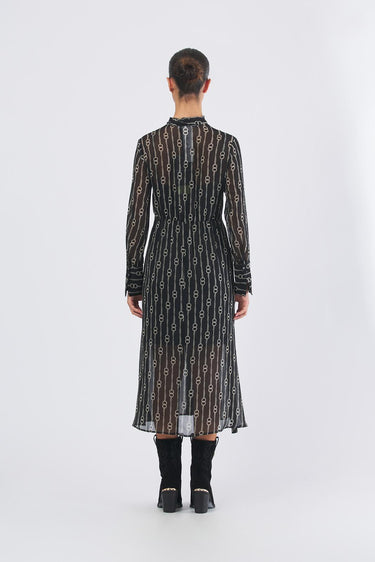 Abito SGRONDO 2521226053 creponne di poliestere stampato SGRONDO 2521226053 002 CATENA FONDO PENNY BLACK