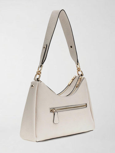 Borsa a Spalla Anise Double Zip in Ecopelle Beige Pietra HWPD99 16180 STONE LOGO GUESS 
