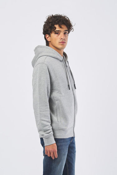 Felpa G8068500066N-84K1 con zip e cappuccio G8068500066N-84K1 013 GREY MELANGE TRUSSARDI