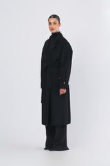 Cappotto CP68D56E2 con cintura CP68D56E2 110 NERO ELISABETTA FRANCHI 