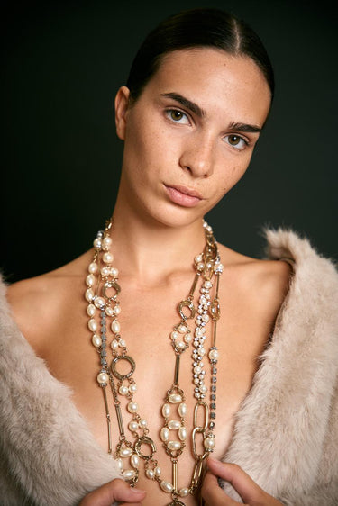 Collana JABOT 25257560656 multigiri perla JABOT 25257560656 001 BIANCO WEEKEND