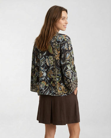 Kimono Emme Marella Emmatollo in Twill Stampato EMMATOLLO 261519104 002 FDO BLU/FIORE INDIANO EMME MARELLA 