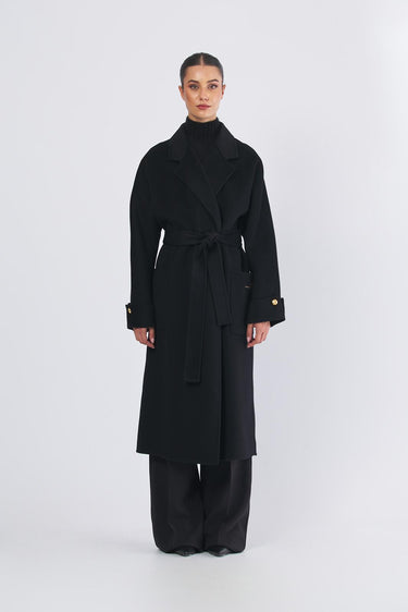 Cappotto CP68D56E2 con cintura CP68D56E2 110 NERO ELISABETTA FRANCHI 