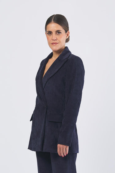 Blazer TOPAZIO 2525046102 velluto a coste stretch TOPAZIO 2525046102 008 BLU EMME MARELLA 