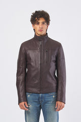 Giubbotto R301M000004N-03ZP biker R301M000004N-03ZP B290 BROWN TRUSSARDI