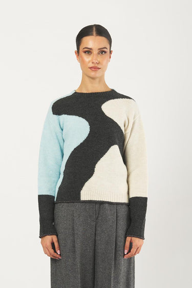 Maglia EDITOR 252536630 fil. macumba elite+lurex EDITOR 252536630 004 AZZURRO+GRIGIO EMME MARELLA 