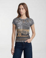 T-shirt Classic Fit W6RI05 KCCG0 JET BLACK MULTI GUESS 