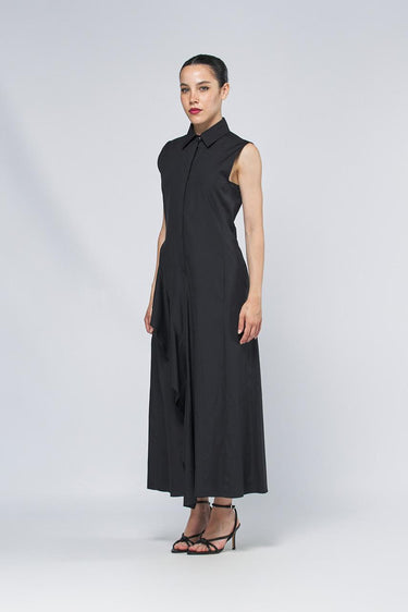Abito KERAS popeline di puro cotone KERAS 251622111260 004 NERO MAX MARA 